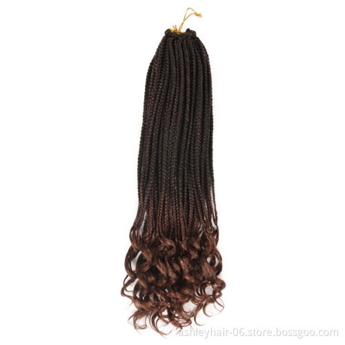 24 Inch Curly End 3D Split Box Jumbo Twist Crochet Synthetic Braid Hair